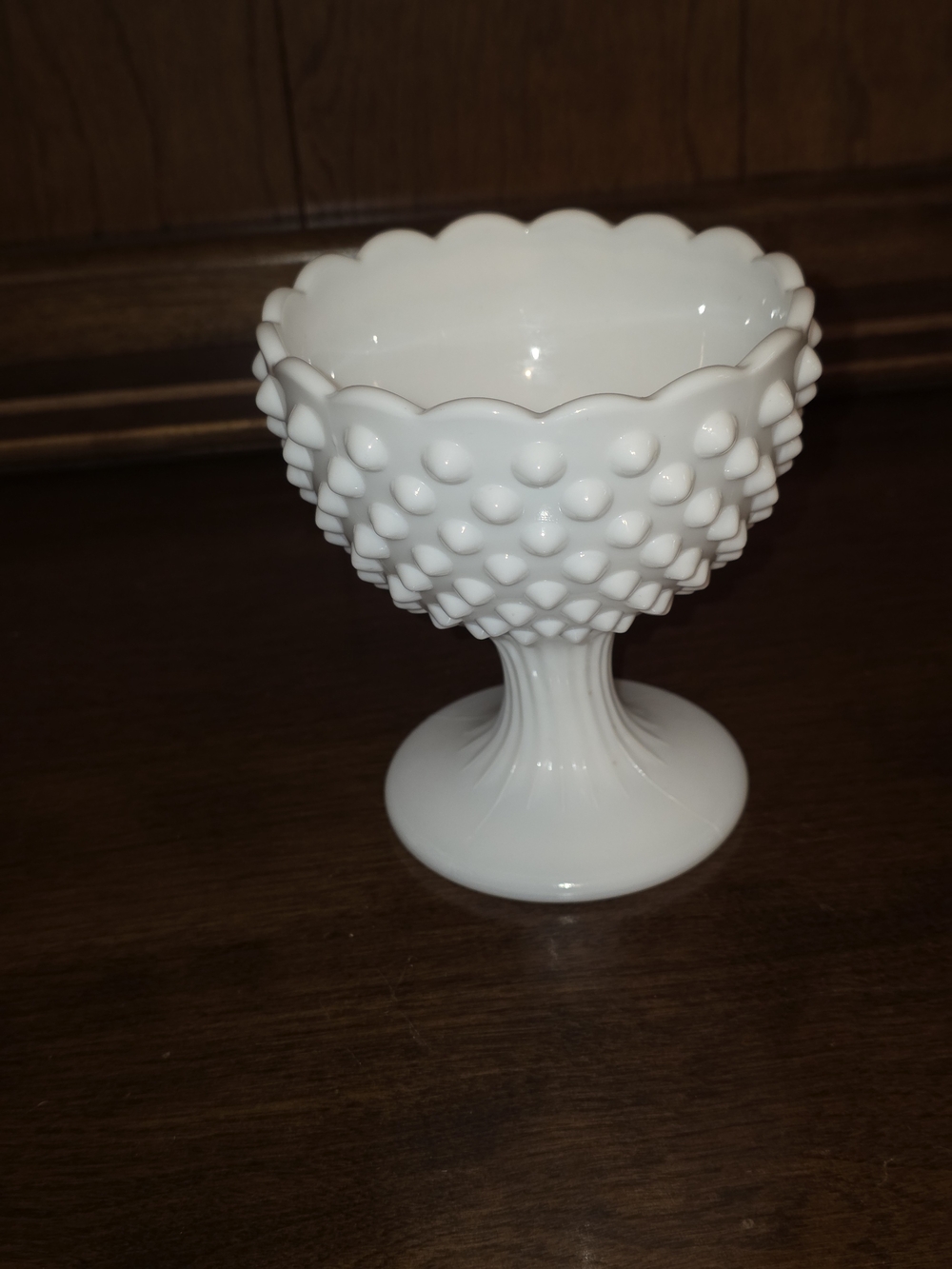 Fenton White Hobnail Milk Glass Compote - Classic Home Accent